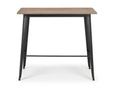 Julian Bowen Grafton 120cm Mocha Elm and Black Bar Table