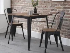 Julian Bowen Julian Bowen Grafton 80cm Mocha Elm and Black Dining Table