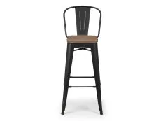 Julian Bowen Grafton Mocha Elm and Black Highback Bar Stool