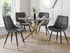 Julian Bowen Julian Bowen Hadid Set of 2 Grey Velvet Dining Chairs