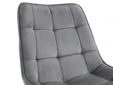 Julian Bowen Julian Bowen Hadid Set of 2 Grey Velvet Dining Chairs