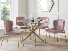 Julian Bowen Julian Bowen Harper Set of 2 Pink Velvet Dining Chairs