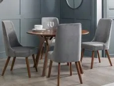 Julian Bowen Julian Bowen Huxley Set of 2 Grey Chenille Dining Chairs