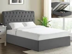 Limelight Limelight Flora Dark Grey Fabric Ottoman Bed Frame