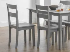 Julian Bowen Julian Bowen Kobe Set of 2 Grey Wooden Dining Chairs
