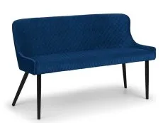 Julian Bowen Luxe 143cm Blue Velvet Dining Bench