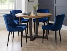 Julian Bowen Julian Bowen Luxe Set of 2 Blue Velvet Dining Chairs