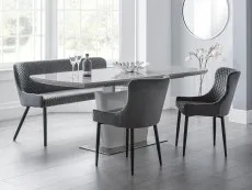 Julian Bowen Julian Bowen Luxe Set of 2 Grey Velvet Dining Chairs
