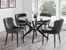 Julian Bowen Julian Bowen Luxe Set of 2 Grey Velvet Dining Chairs