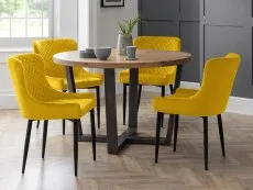 Julian Bowen Julian Bowen Luxe Set of 2 Mustard Velvet Dining Chairs