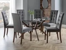 Julian Bowen Julian Bowen Madrid Set of 2 Grey Velvet Dining Chairs