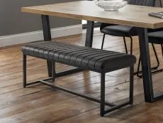 Julian Bowen Soho 121cm Black Faux Leather Dining Bench