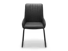 Julian Bowen Julian Bowen Soho Set of 2 Black Faux Leather Dining Chairs