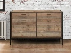 Birlea Furniture & Beds Clearance - Birlea Urban Rustic 6 Drawer Chest Of Drawers