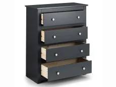 Julian Bowen Clearance - Julian Bowen Radley Anthracite 4 Drawer Chest Of Drawers