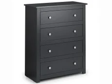 Julian Bowen Clearance - Julian Bowen Radley Anthracite 4 Drawer Chest Of Drawers