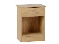 Seconique Clearance - Seconique Bellingham Oak 1 Drawer Bedside Cabinet