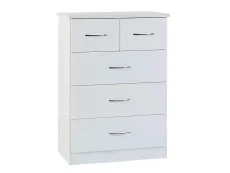 Seconique Clearance - Seconique Nevada White High Gloss 3+2 Drawer Chest Of Drawers