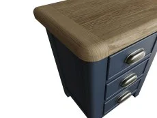 ASC ASC Hudson Oak and Blue 3 Drawer Bedside Table