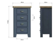ASC ASC Hudson Oak and Blue 4 Drawer Chest of Drawers