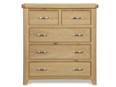 ASC ASC Selkirk 3+2 Oak Wooden Chest of Drawers (Assembled)