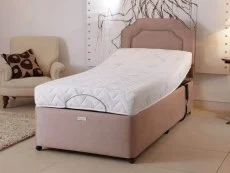 Bodyease Clearance - Bodyease Electro Memory 3ft Single Electric Adjustable Bed - Reinforced Base with 1 Drawer and Freya Headboard - Plush Arctic Grey
