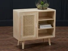 LPD LPD Toulouse Rattan and Oak 1 Door Display Cabinet