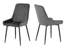 Seconique Seconique Avery Set of 2 Grey Velvet Dining Chairs