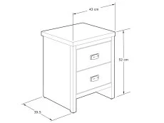 GFW GFW Boston Grey Wood Effect 2 Drawer Bedside Table