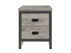 GFW Boston Grey Wood Effect 2 Drawer Bedside Table