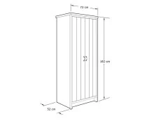 GFW GFW Boston Grey Wood Effect 2 Door Double Wardrobe