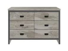 GFW GFW Boston Grey Wood Effect 3+3 Drawer Chest of Drawers