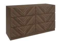 GFW Catania Royal Walnut 3+3 Drawer Chest of Drawers