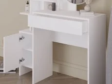 GFW GFW Freyja White 1 Drawer Dressing Table with Mirror