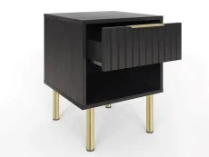 GFW GFW Nervata Black and Gold 1 Drawer Lamp Table