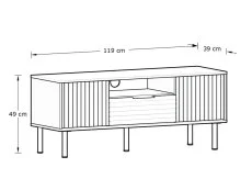 GFW GFW Nervata Black and Gold 2 Door 1 Drawer TV Cabinet