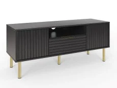 GFW GFW Nervata Black and Gold 2 Door 1 Drawer TV Cabinet