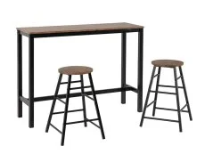 Seconique Seconique Athens Acacia and Black 2 Seat Bar Set