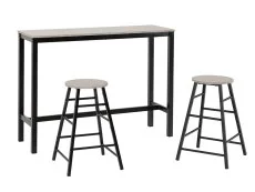 Seconique Seconique Athens Concrete Effect and Black 2 Seat Bar Set