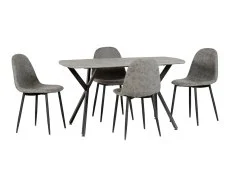 Seconique Seconique Athens Concrete Effect Dining Table and 4 Chair Set