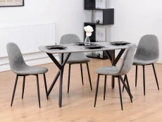 Seconique Seconique Athens Concrete Effect Dining Table and 4 Chair Set