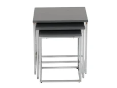 Seconique Charisma Grey Gloss and Chrome Nest of Tables