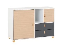 Seconique Seconique Brooklyn Grey and Oak 2 Door 2 Drawer Storage Unit