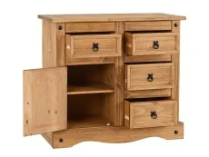 Seconique Corona Pine 1 Door 4 Drawer Compact Sideboard