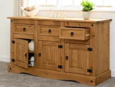 Seconique Corona Pine 3 Door 3 Drawer Sideboard