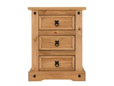 Seconique Seconique Corona Pine 3 Drawer Bedside Table