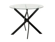 Seconique Seconique Sheldon Glass and Black Dining Table and 4 Grey Boucle Fabric Chairs