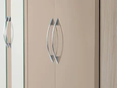 Seconique Seconique Nevada Oyster Gloss and Oak 6 Door 2 Drawer Mirrored Wardrobe