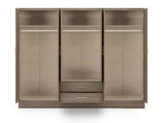 Seconique Nevada Rustic Oak 6 Door 2 Drawer Mirrored Wardrobe