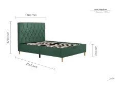 Birlea Furniture & Beds Birlea Loxley 4ft6 Double Green Fabric Bed Frame